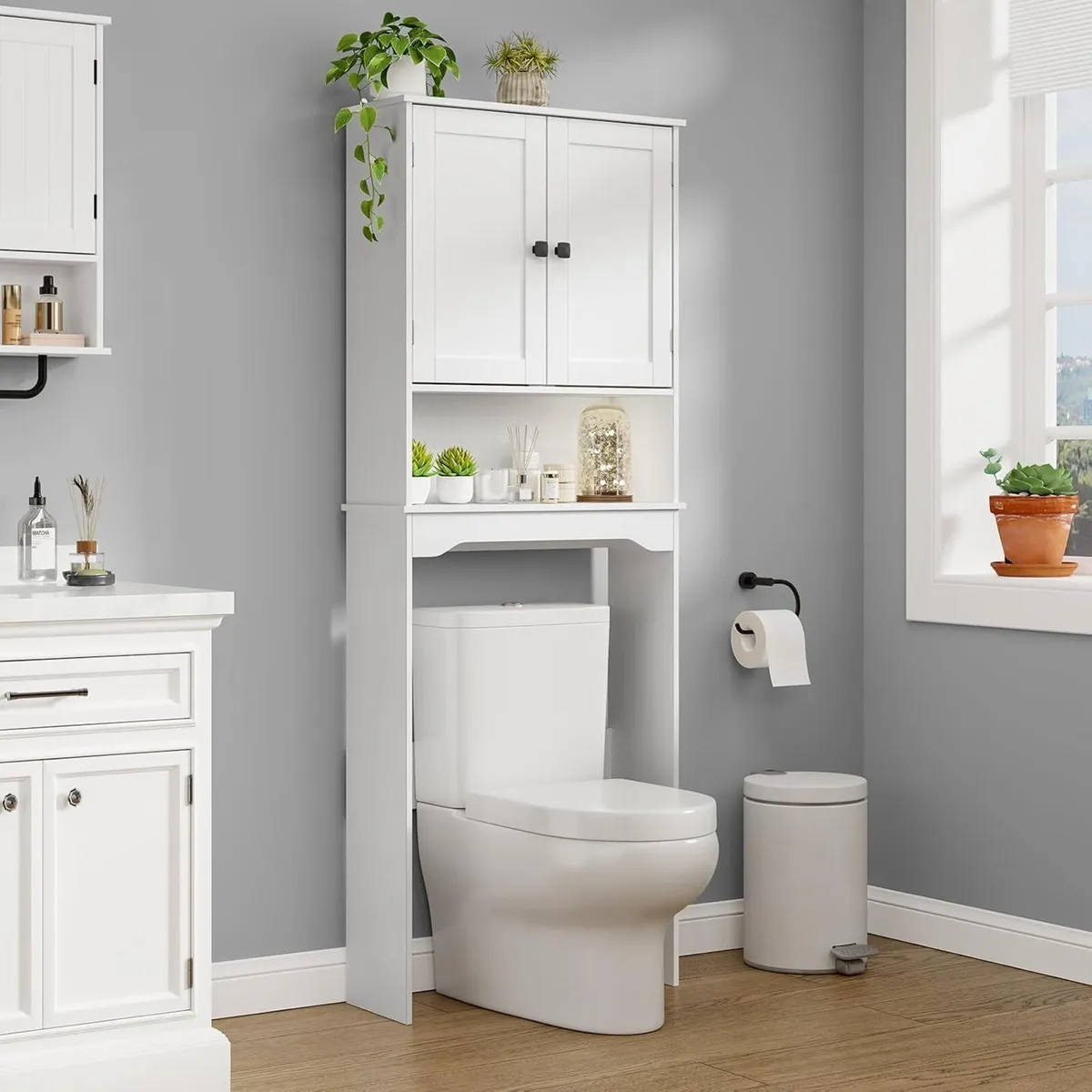 Over the Toilet Storage Cabinet Bathroom Above - Image 1