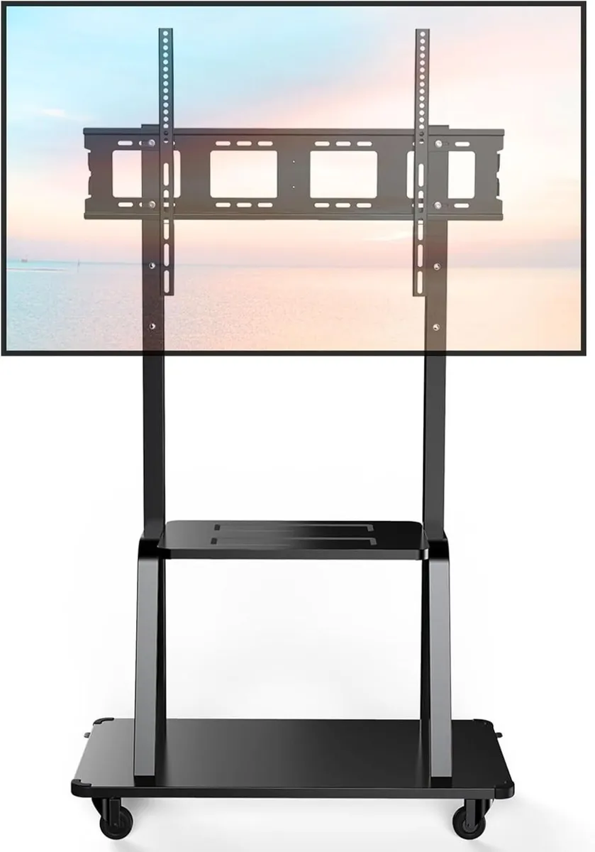 Mobile TV Stand with Casters 50-120 Inch Height - Image 1