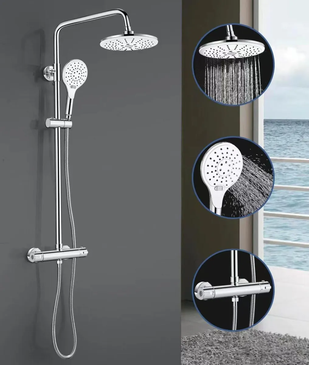 Thermostatic Shower Mixer Set System Brass Bar - Image 2