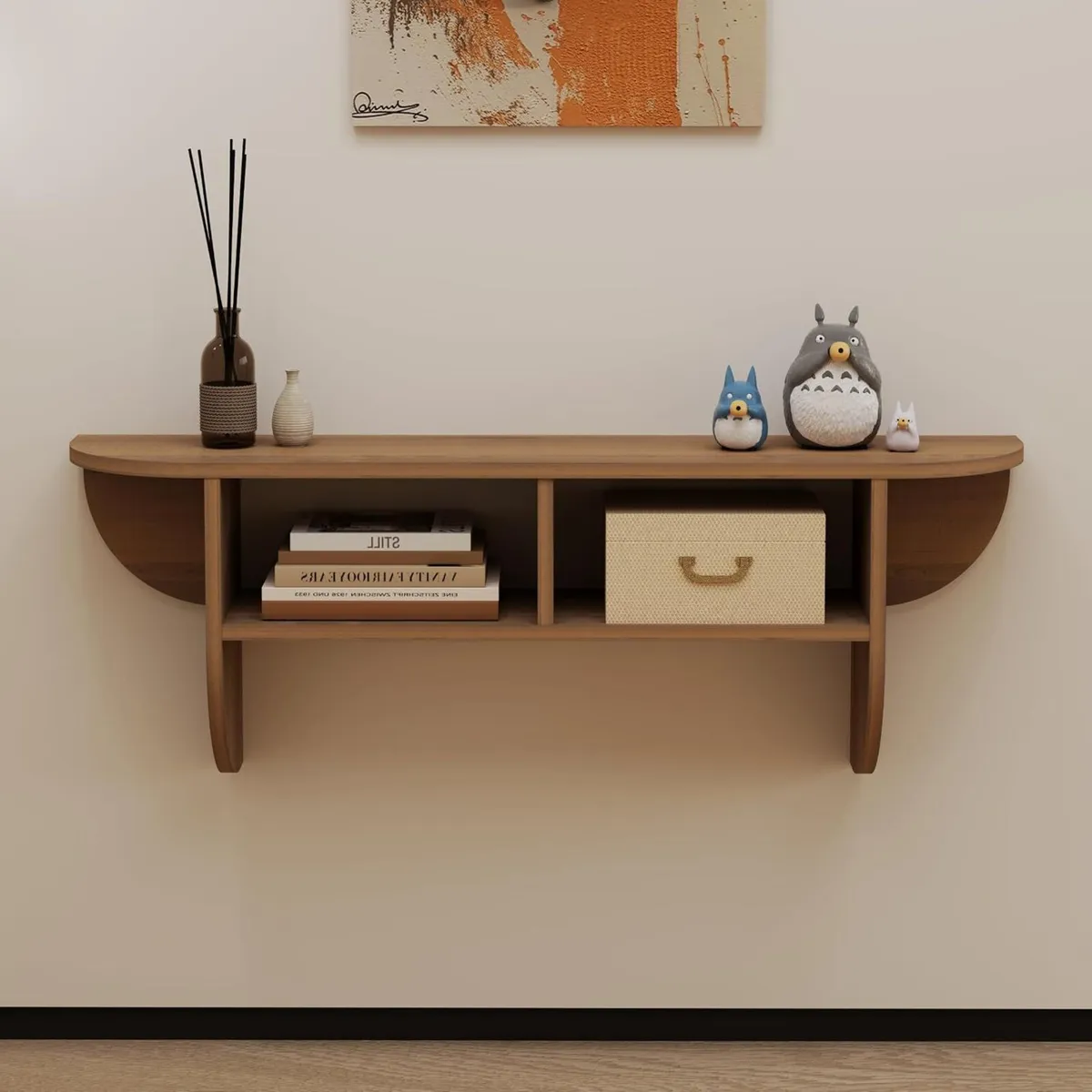 Floating Solid Wood Console Table Wall Mounted - Image 3