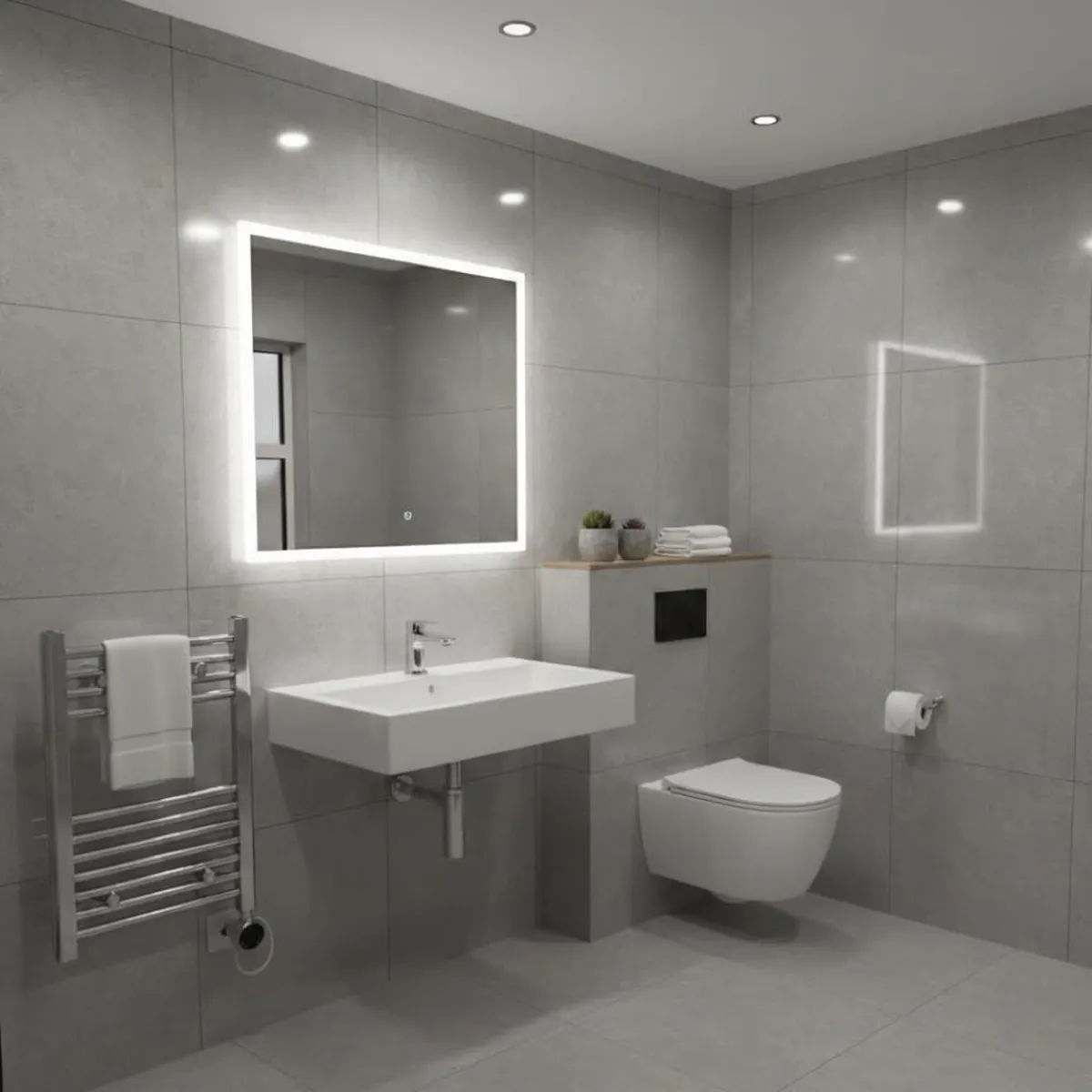 Chrome Electric Wifi Heated Towel Rail 400MM W - Image 2