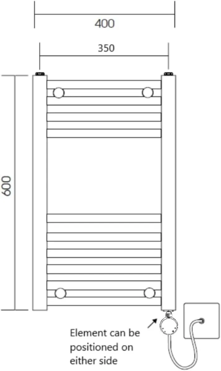 Chrome Electric Wifi Heated Towel Rail 400MM W - Image 3
