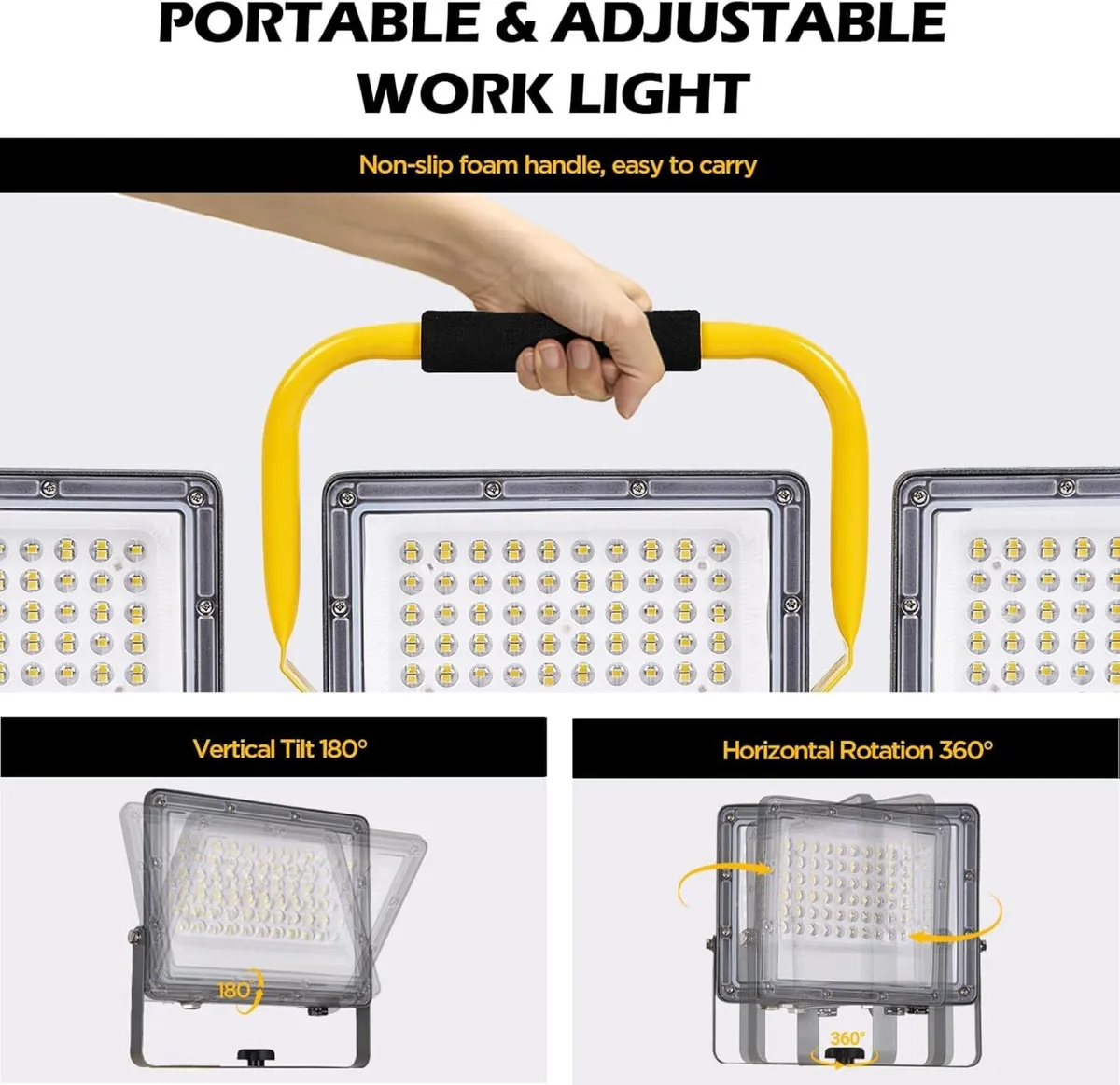 Lumen LED Work Lights with Stand 3 Adjustable - Image 3
