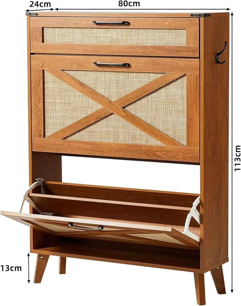 Narrow Slim Shoe Rack Storage Cabinet - Image 2