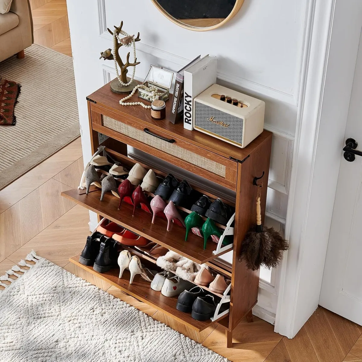 Narrow Slim Shoe Rack Storage Cabinet - Image 3
