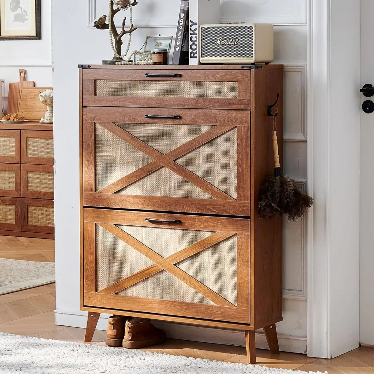 Narrow Slim Shoe Rack Storage Cabinet - Image 1