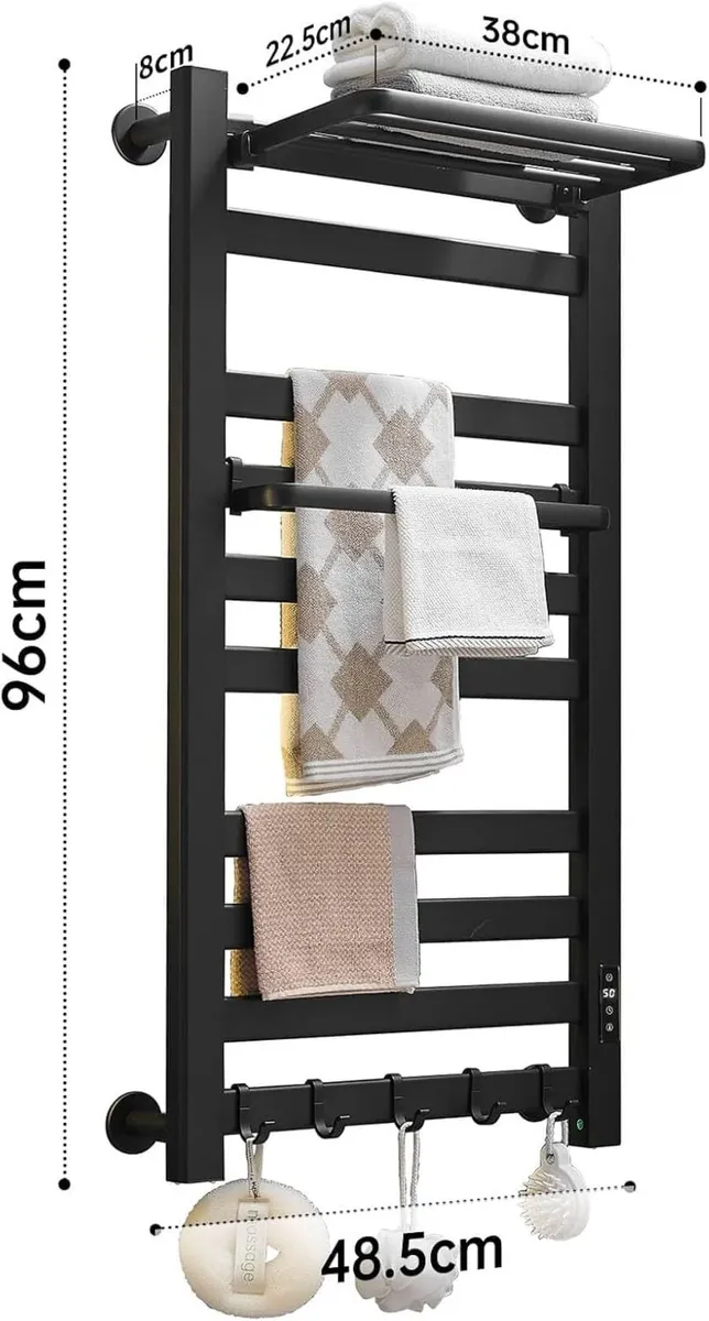 Towel Rail Self-Adhesive Wall Mounted 10 Bar - Image 4