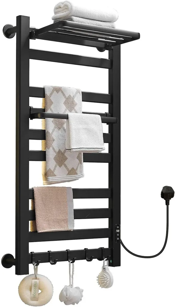 Towel Rail Self-Adhesive Wall Mounted 10 Bar - Image 1