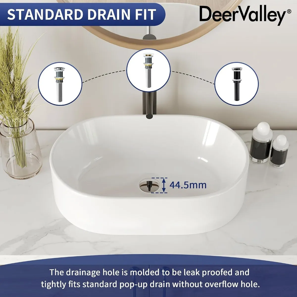 Oval Ceramic Countertop Basin 55.5x34.5x14CM - Image 3