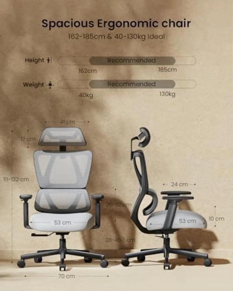 Ergonomic Office Desk Chair with 10CM Spring - Image 2