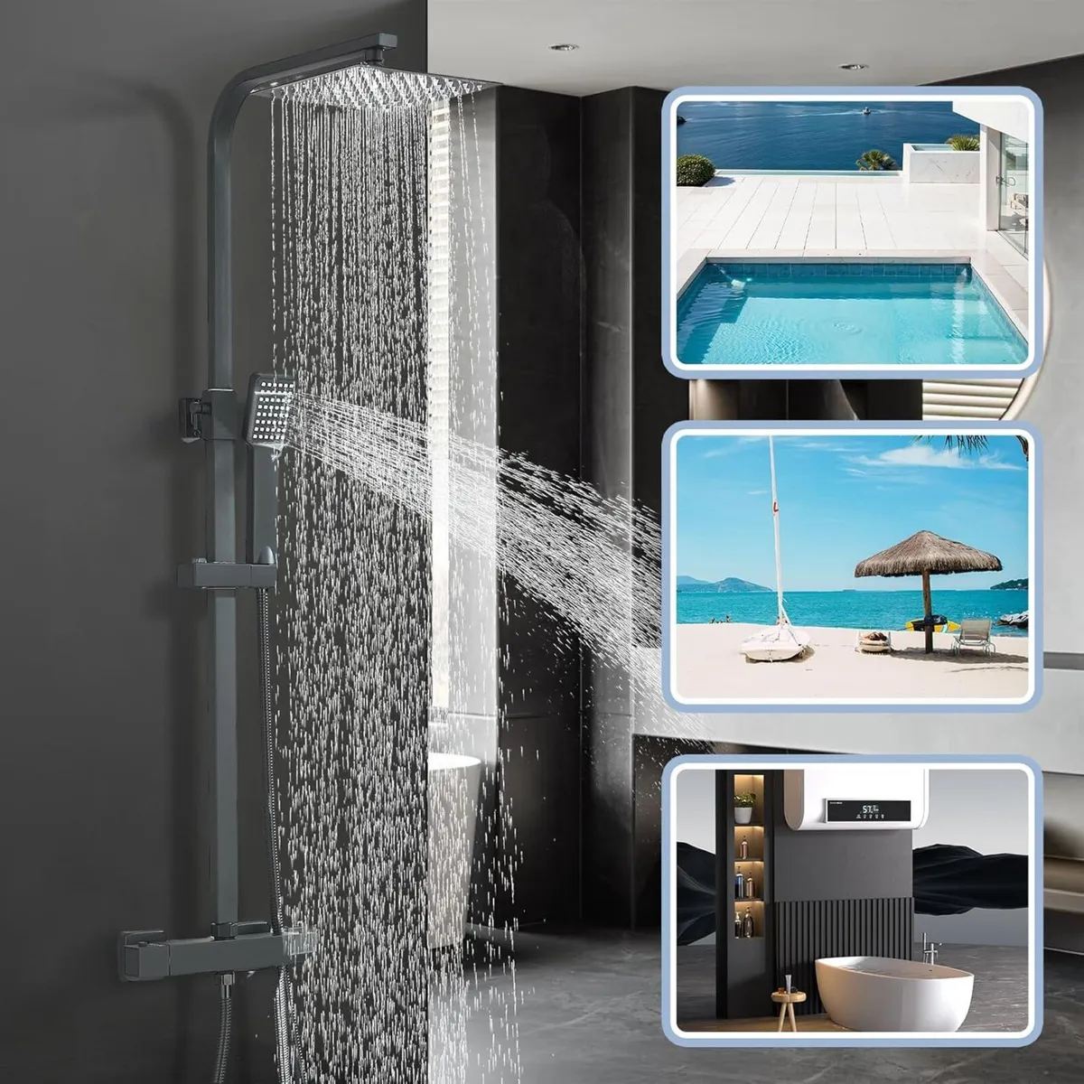 Bathroom Thermostatic Shower Mixer Set and - Image 4