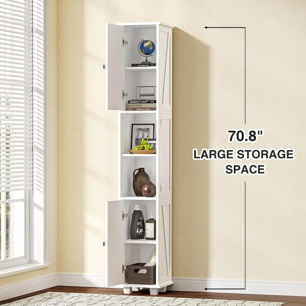 Tall Bathroom Cabinet Storage 180x30x30CM - Image 3
