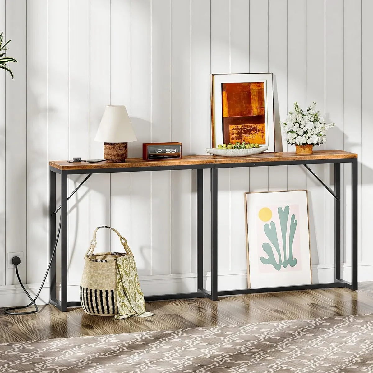 Slim Console Table with Charging Station 180CM - Image 2