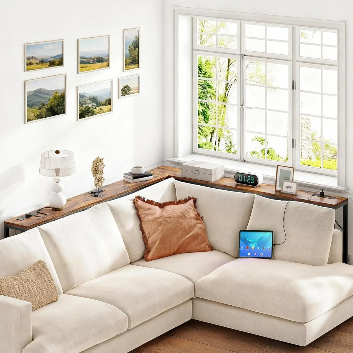 Slim Console Table with Charging Station 180CM - Image 4