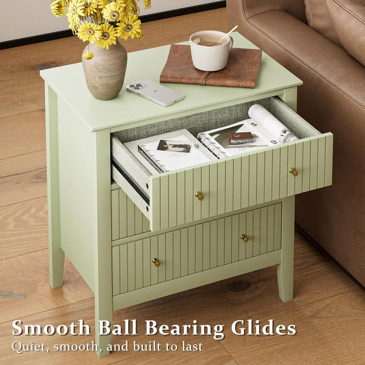 Large Bedside Table Bedroom 3 Drawer Chest - Image 3