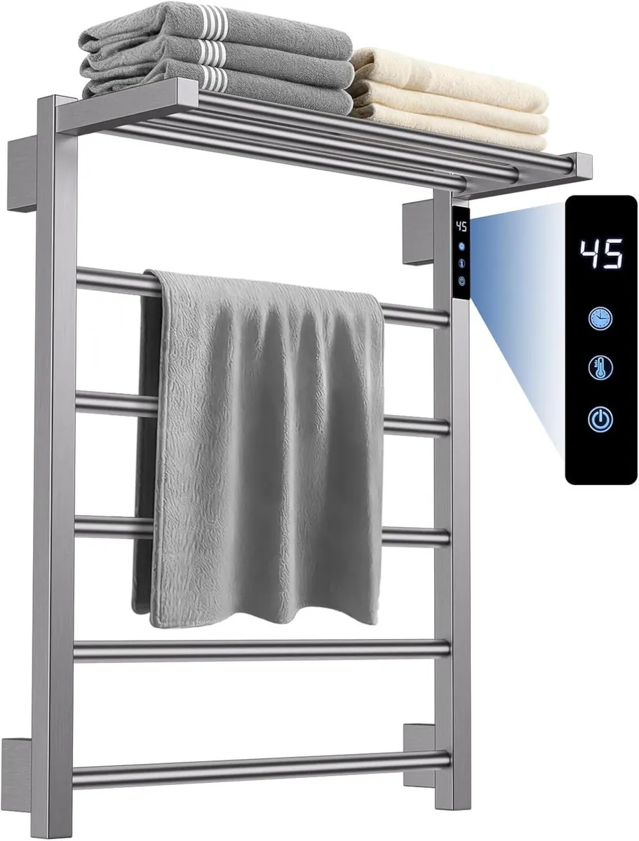 Electric Heated Towel Rail for Bathroom Hot Warmer - Image 1
