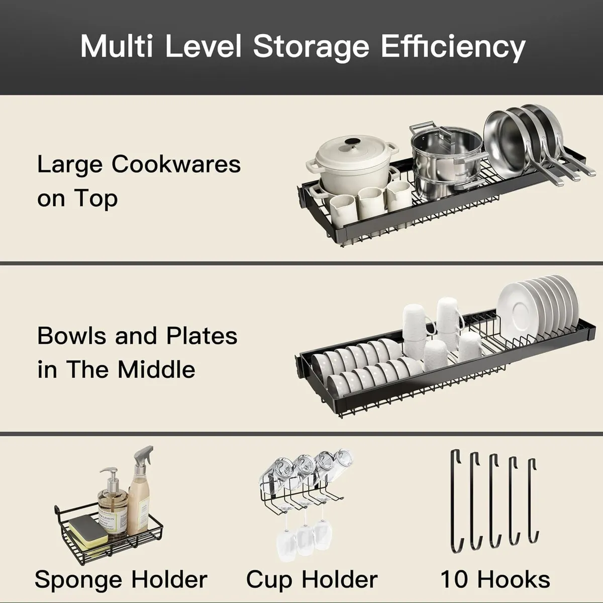 Adjustable Over Sink Dish Drainer Rack Stainless - Image 4