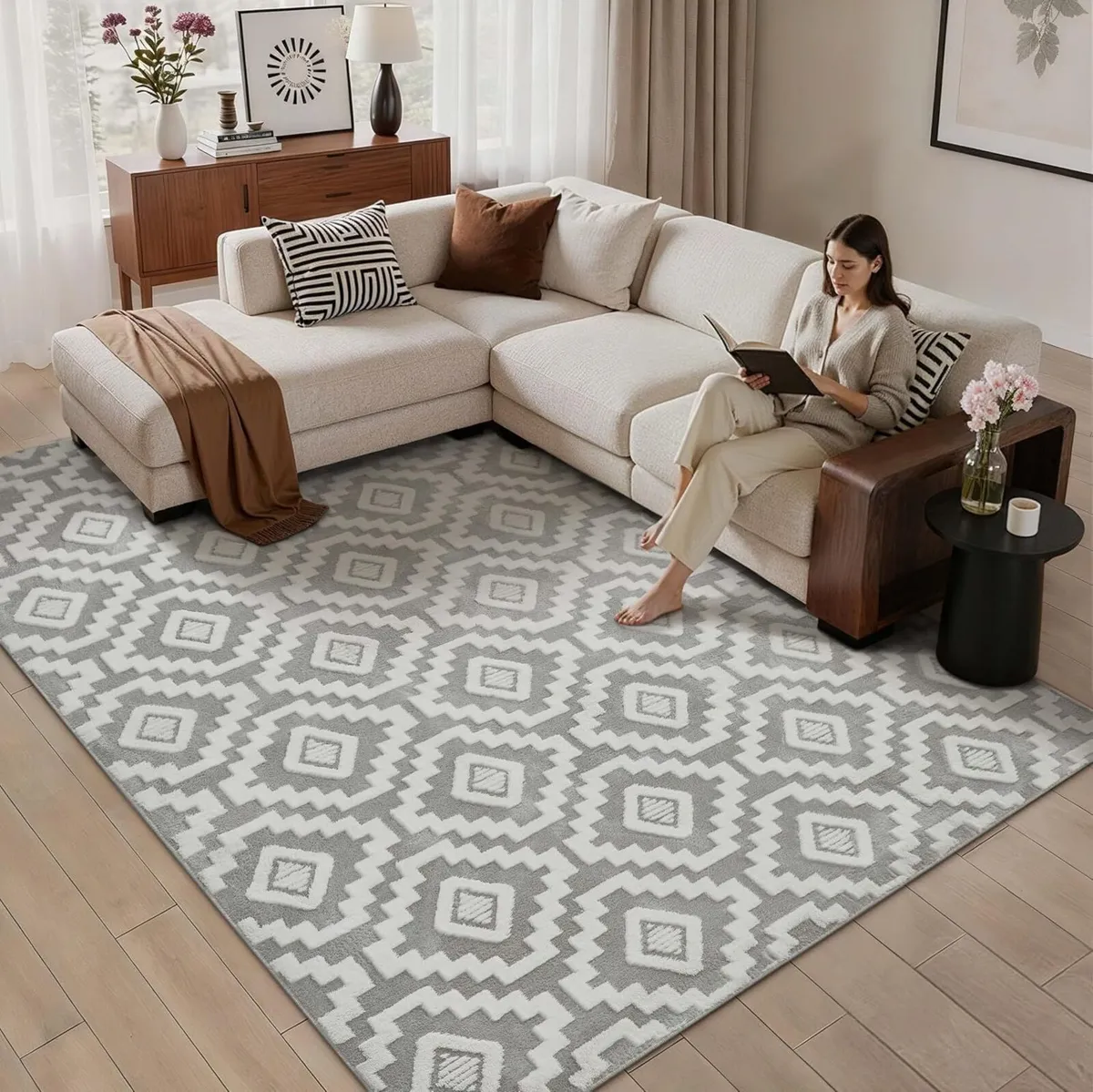 Rug Door Mat Small Washable Fluffy Area Rugs - Image 1
