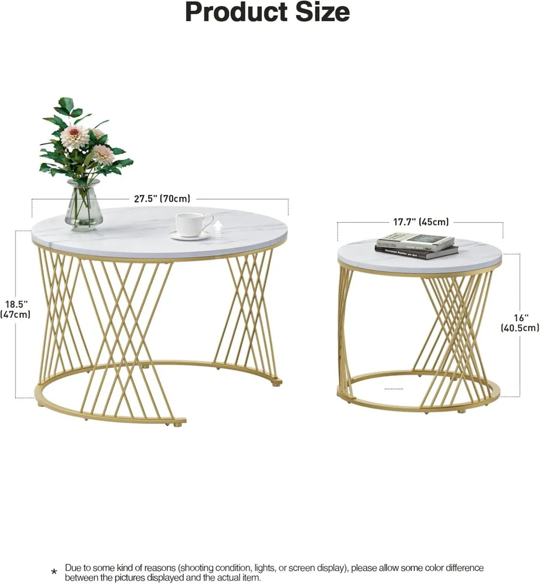 Round Coffee Tables Nesting for Living Room - Image 3