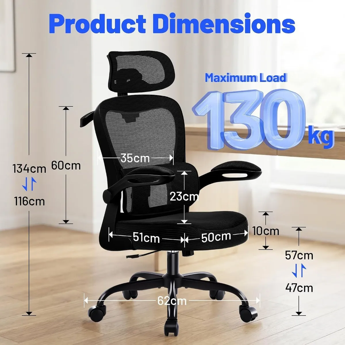 Ergonomic Office Chair with Headrest Lumbar - Image 2