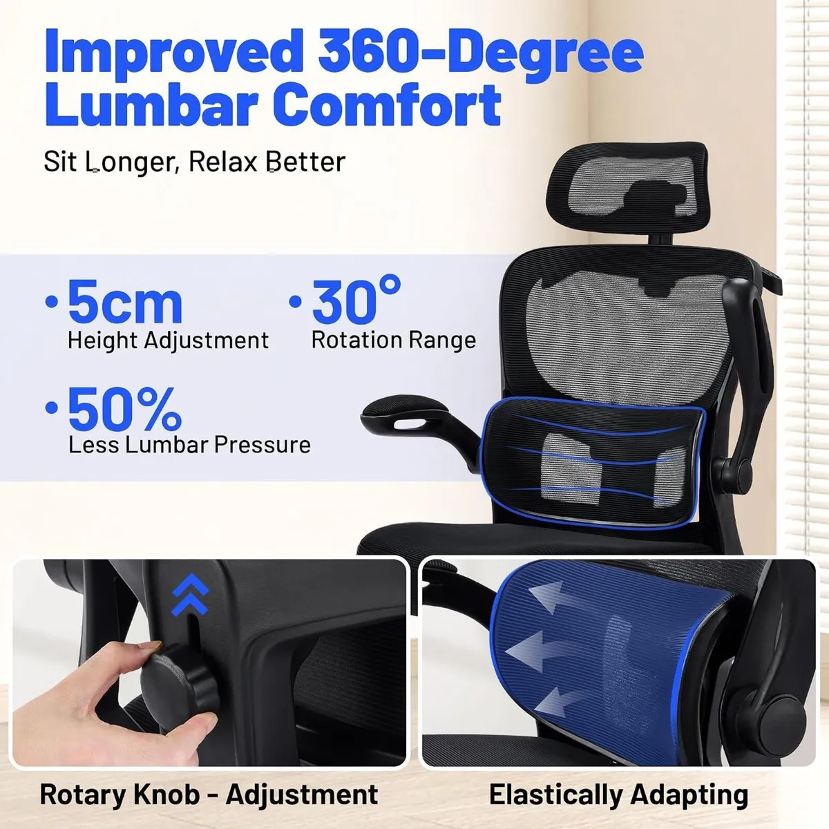 Ergonomic Office Chair with Headrest Lumbar - Image 4