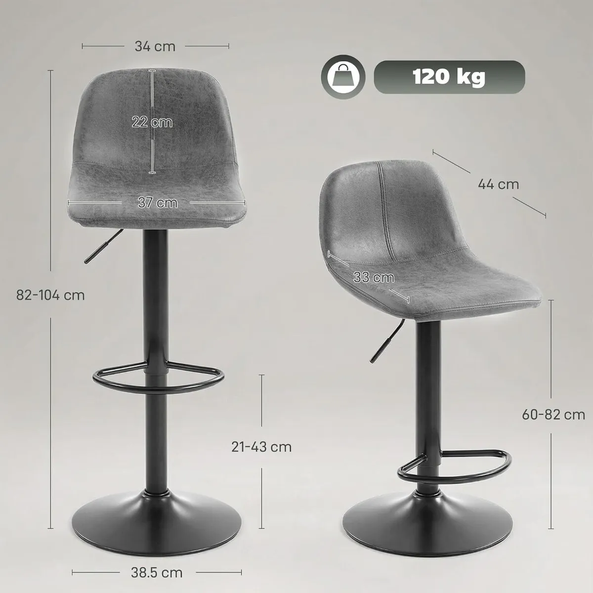 Bar Stools Modern Swivel Barstools Height - Image 3