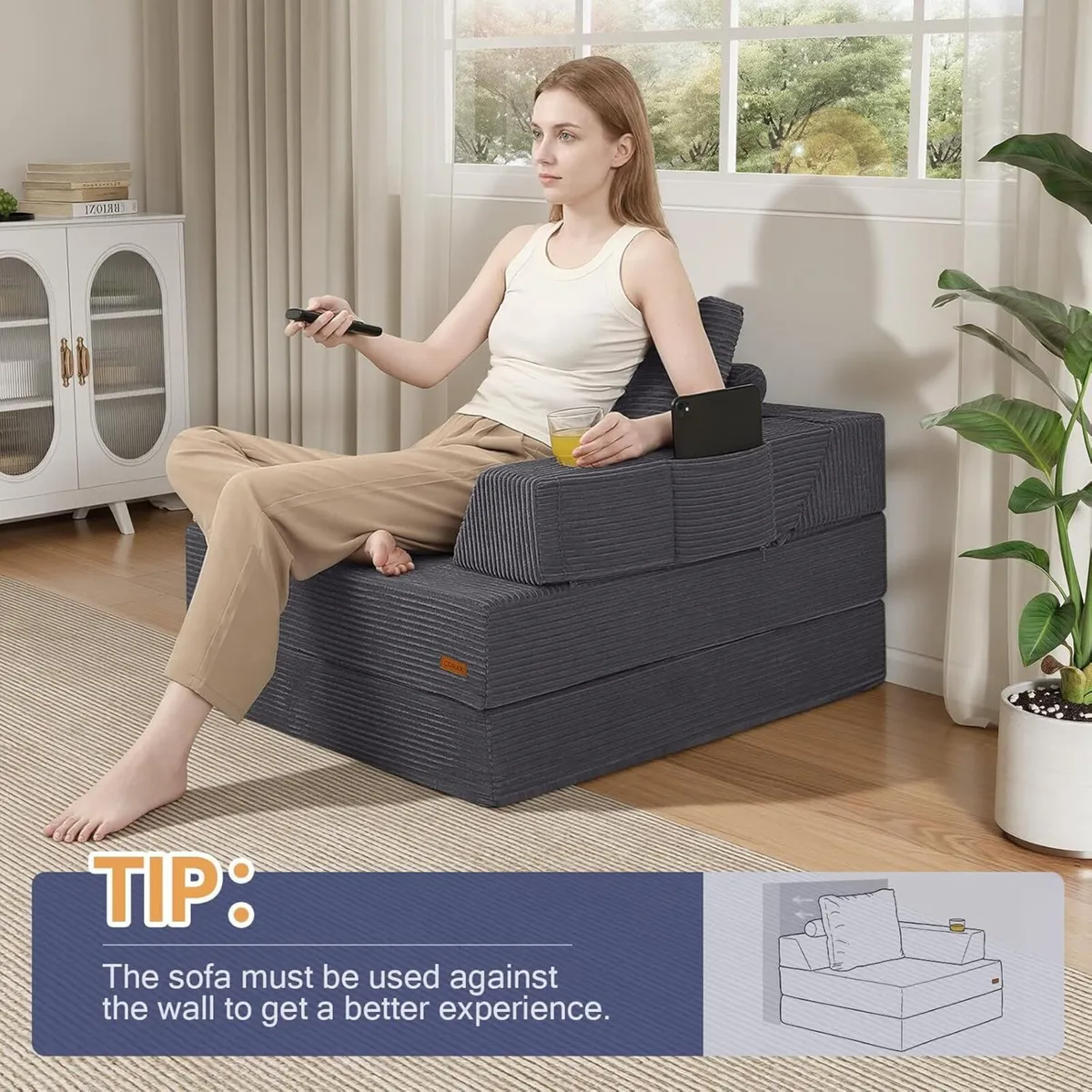 Folding Sofa Bed Convertible Boneless Couch - Image 3