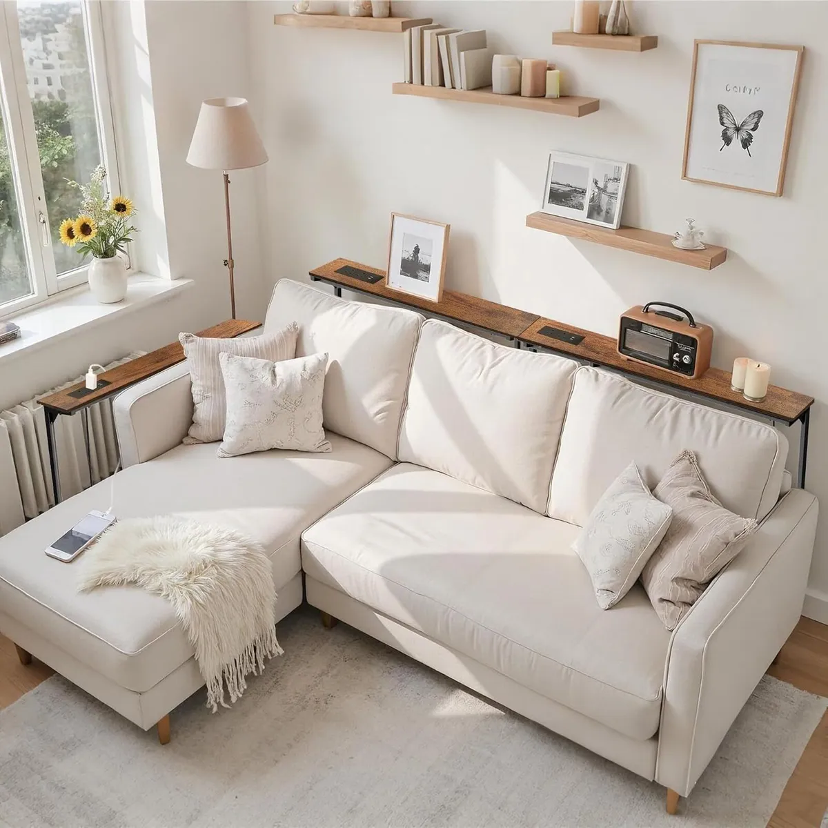 Adjustable Console Table Behind Sofa Rustic - Image 2
