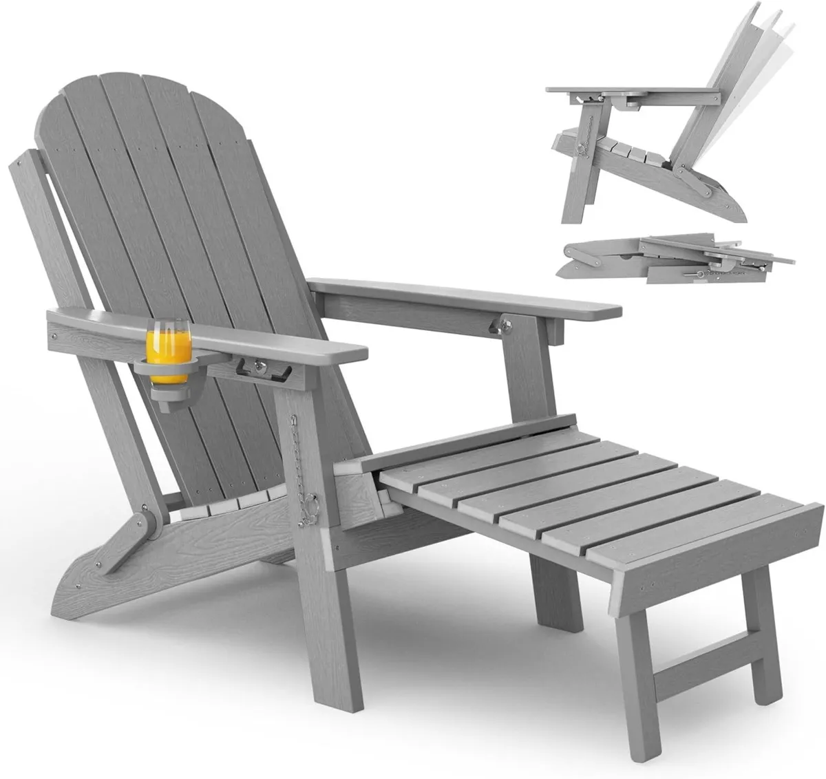 Folding Adirondack Chair for Outdoor: Sturdy - Image 1