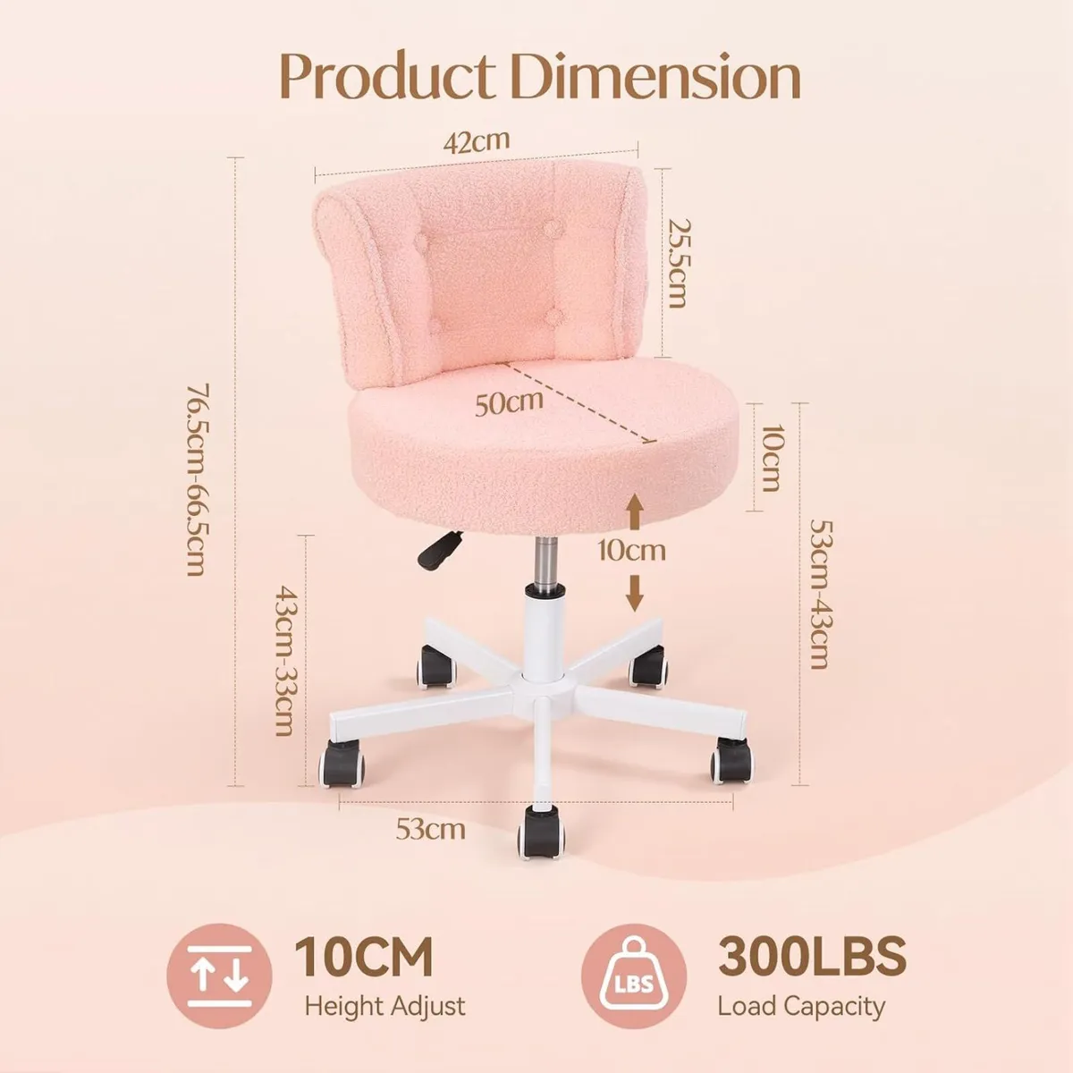 Table Chair Makeup Desk for Bedroom Teddy - Image 2