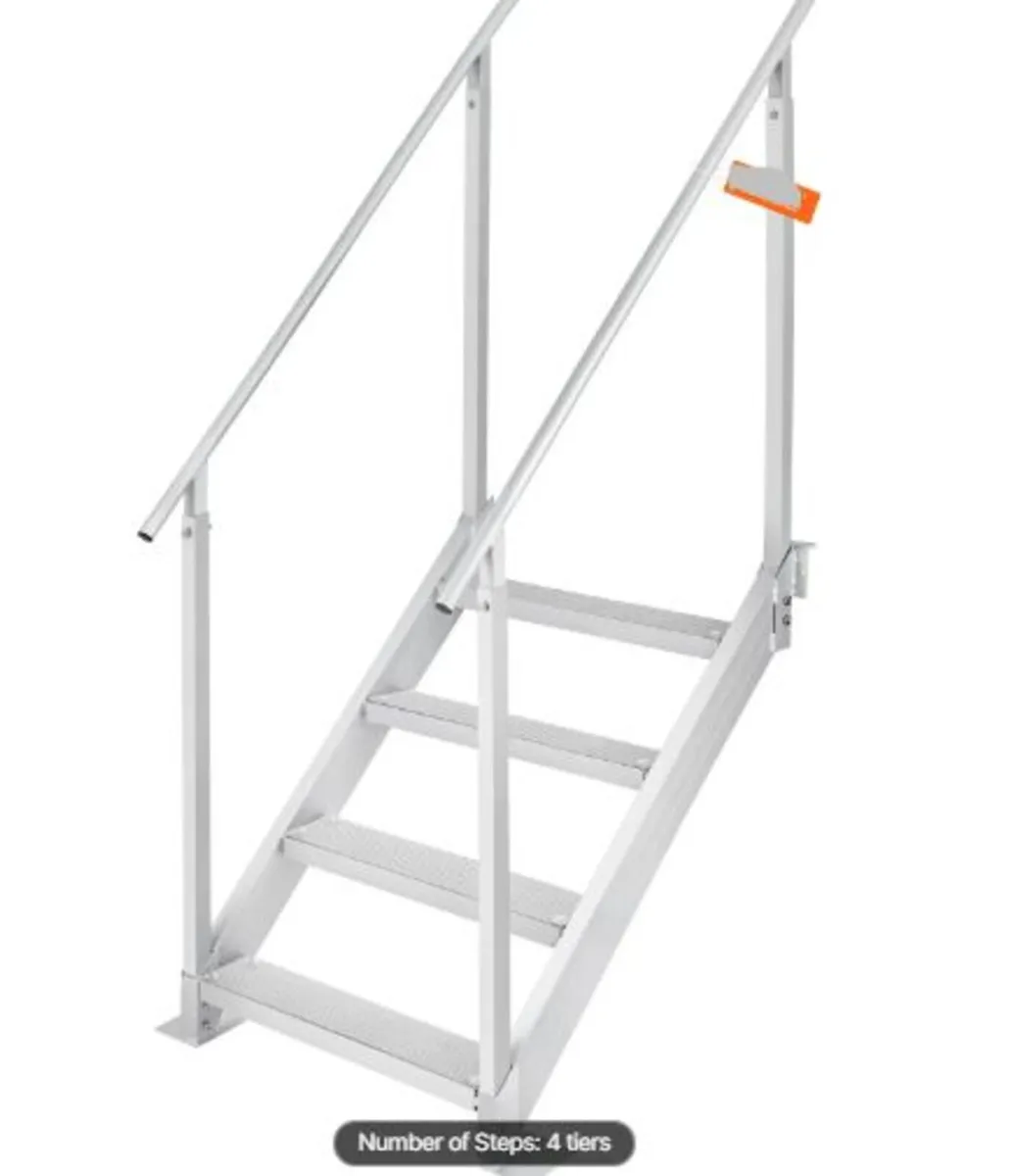 Dock Ladder 4 Step,Dock Stairs 30''-38''Adjustabe - Image 1