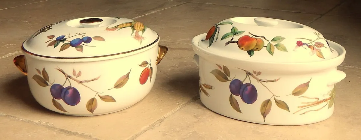 2 Vintage Royal Worcester Evesham Serving Dishes - Image 1