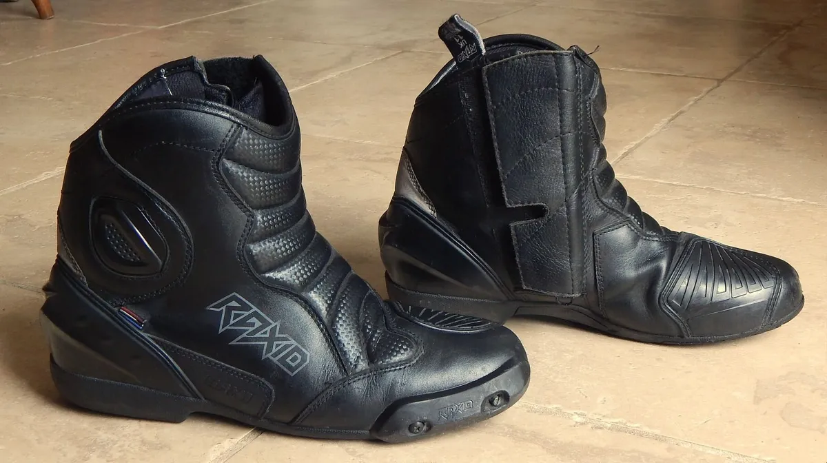 Pair of Gents Black Leather RAXID Motorcycle Boots - Image 1