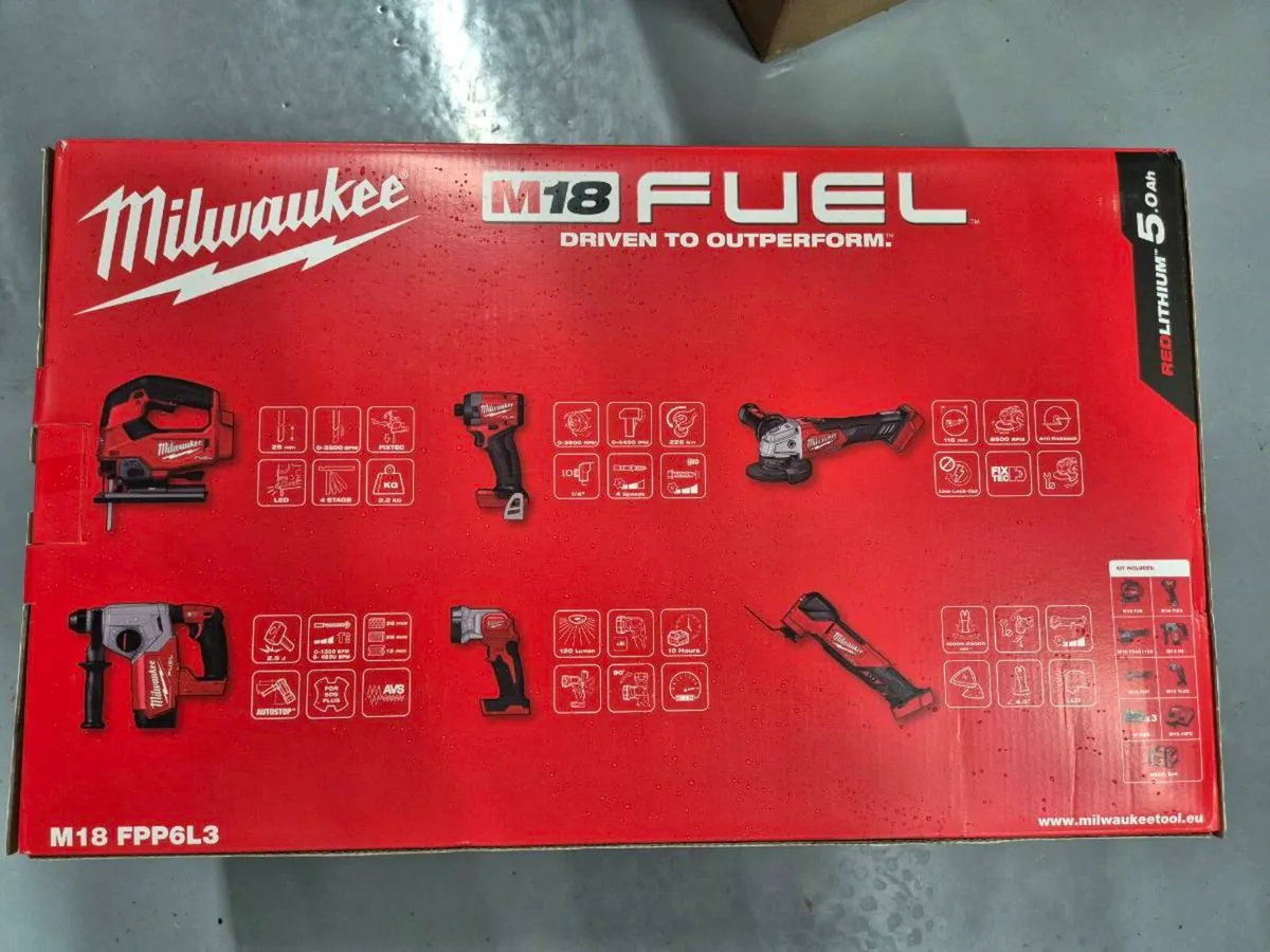 Milwaukee M18 Fuel 6 Piece Combi Kit - Image 1