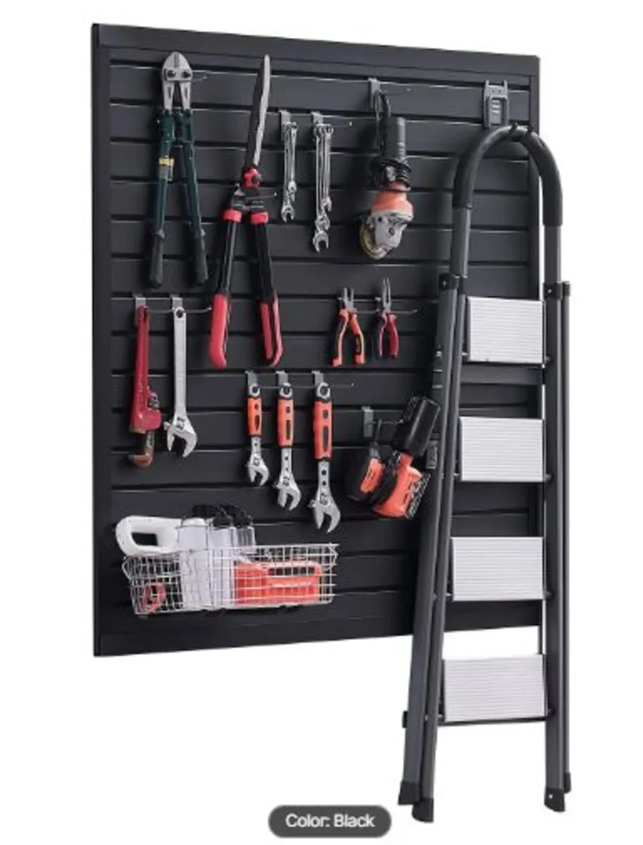 Slat Wall Paneling, 4 x 4 ft, PVC Garage Slatwall - Image 1
