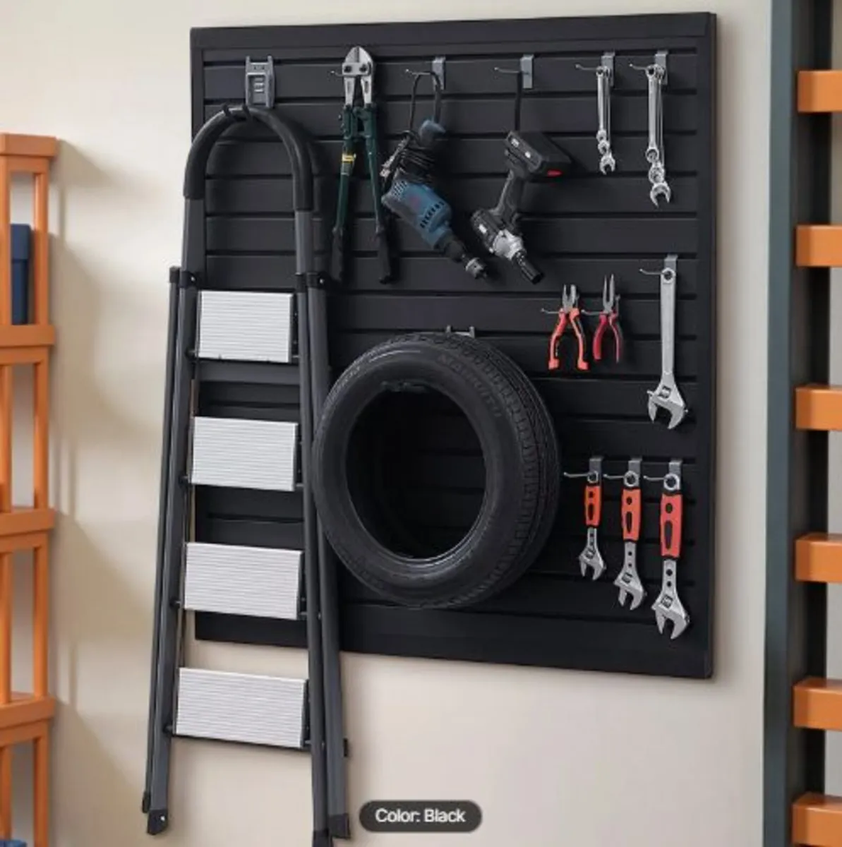 Slat Wall Paneling, 4 x 4 ft, PVC Garage Slatwall - Image 2