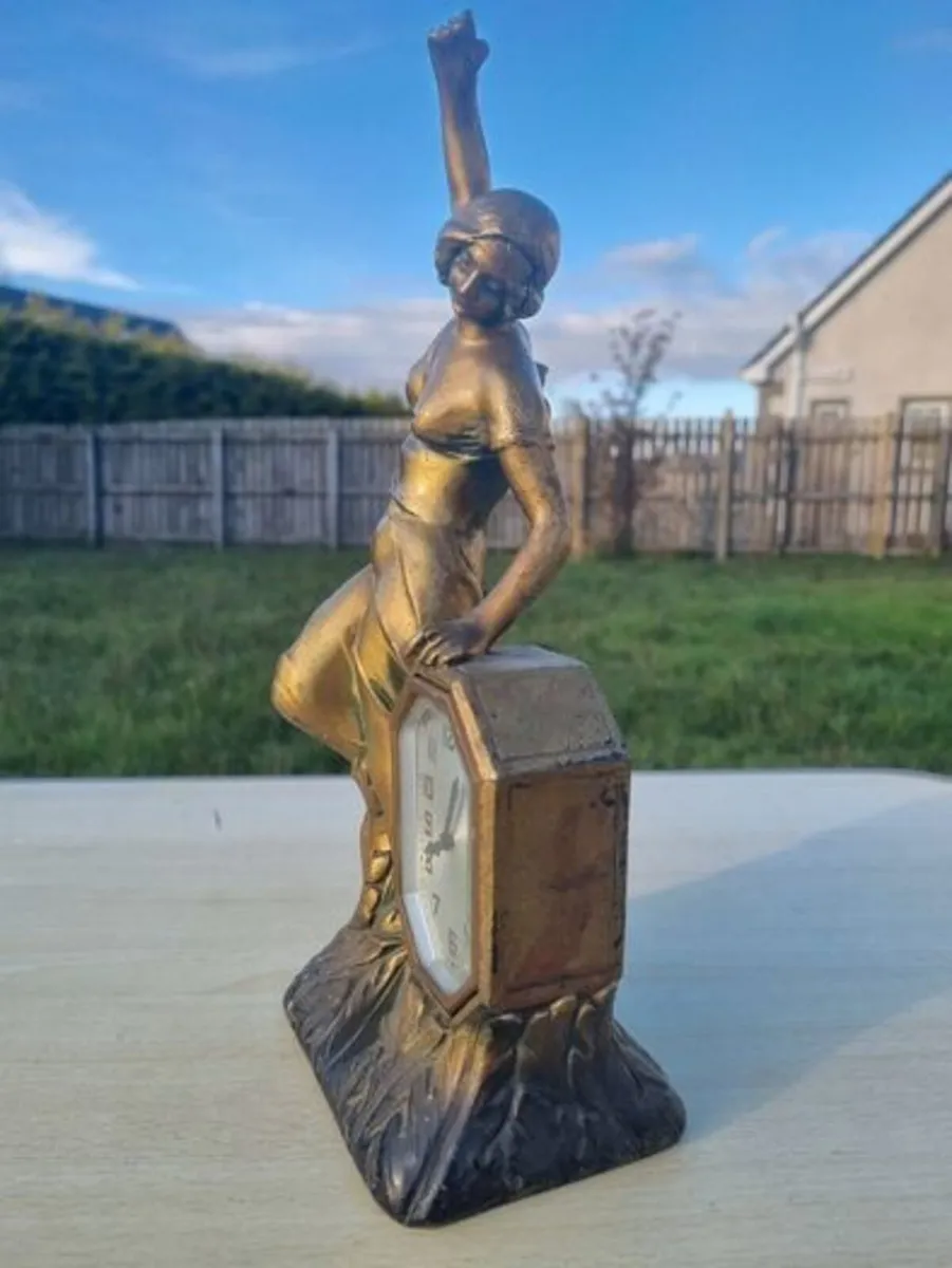 Art Nouveau figural clock from the 1920s - Image 3