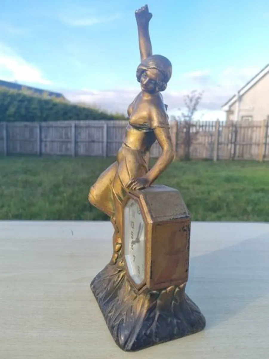 Art Nouveau figural clock from the 1920s - Image 4
