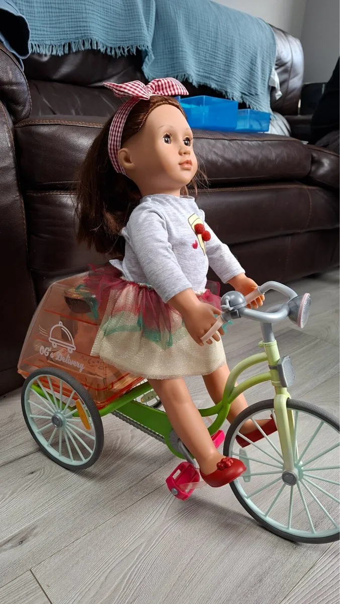 Our Generation Doll with Pizza Delivery Tricycle - Image 1