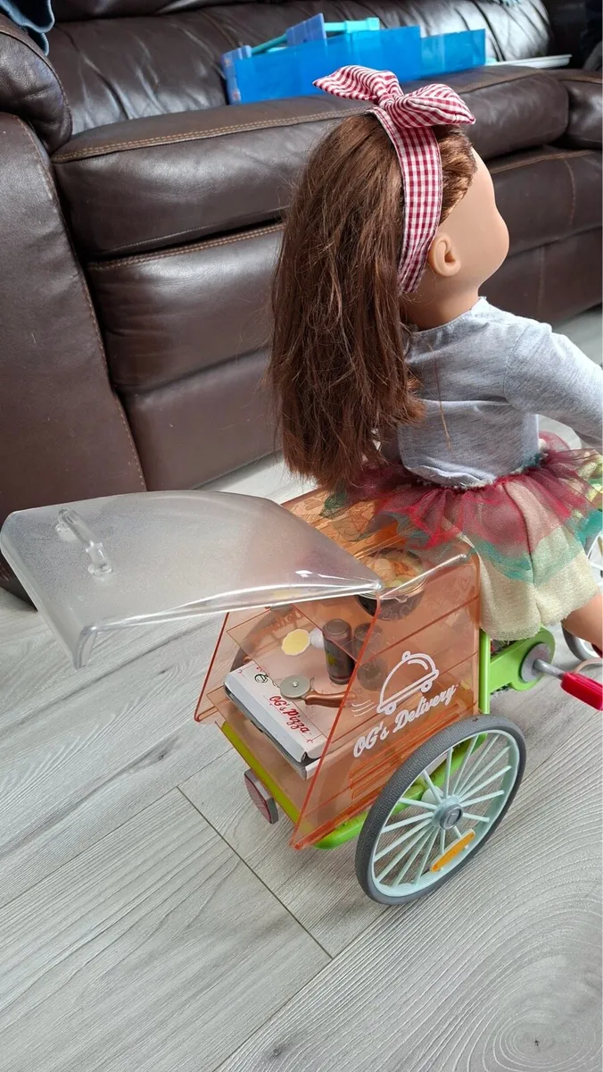 Our Generation Doll with Pizza Delivery Tricycle - Image 4