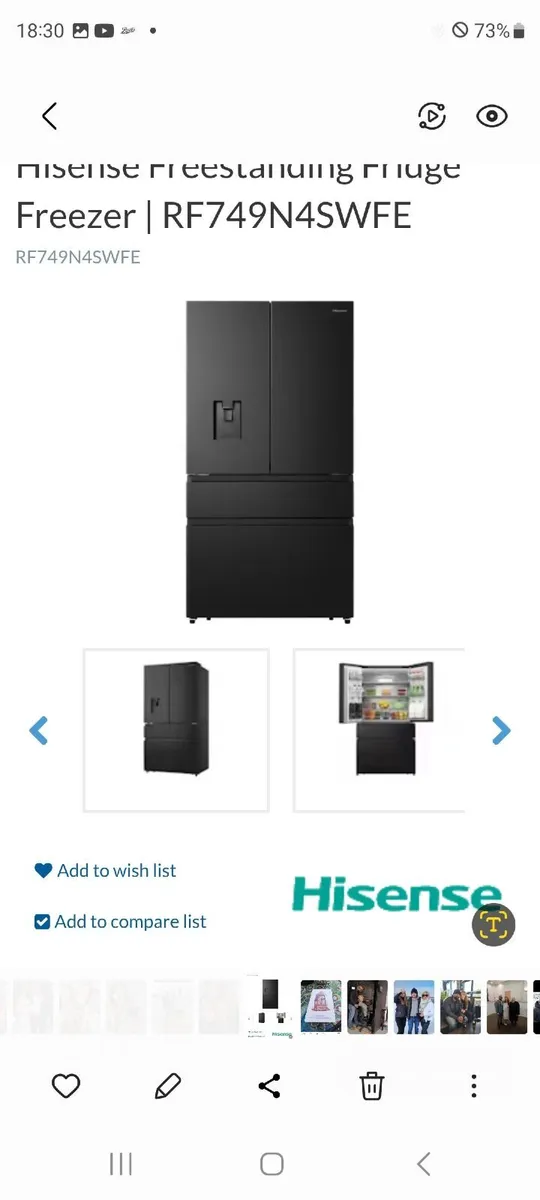 Hisense Fridge Freezer freestanding - Image 1