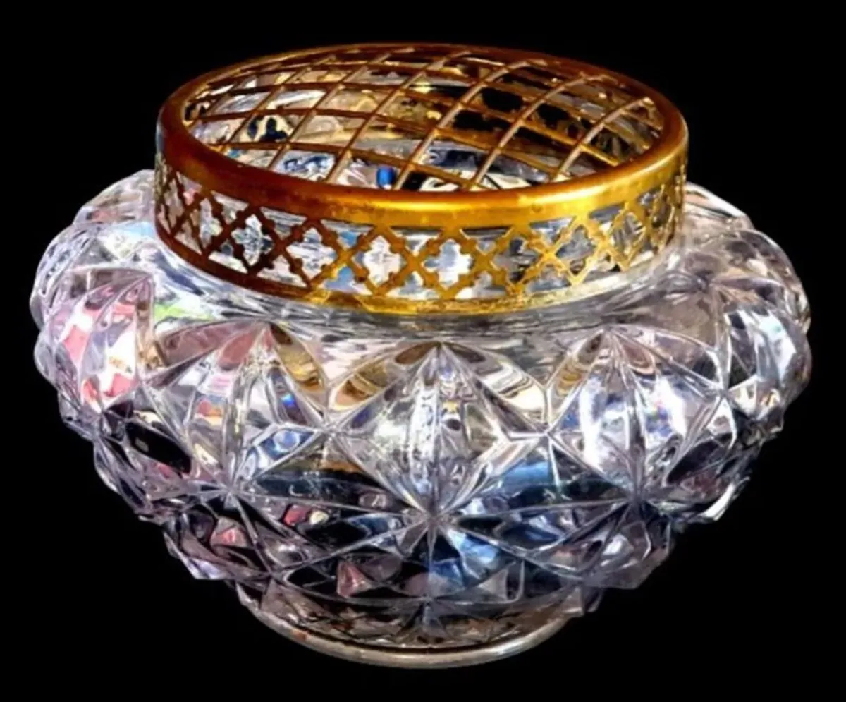 Vintage Harrods Heavy Cut Crystal Rose Bowl - Image 2