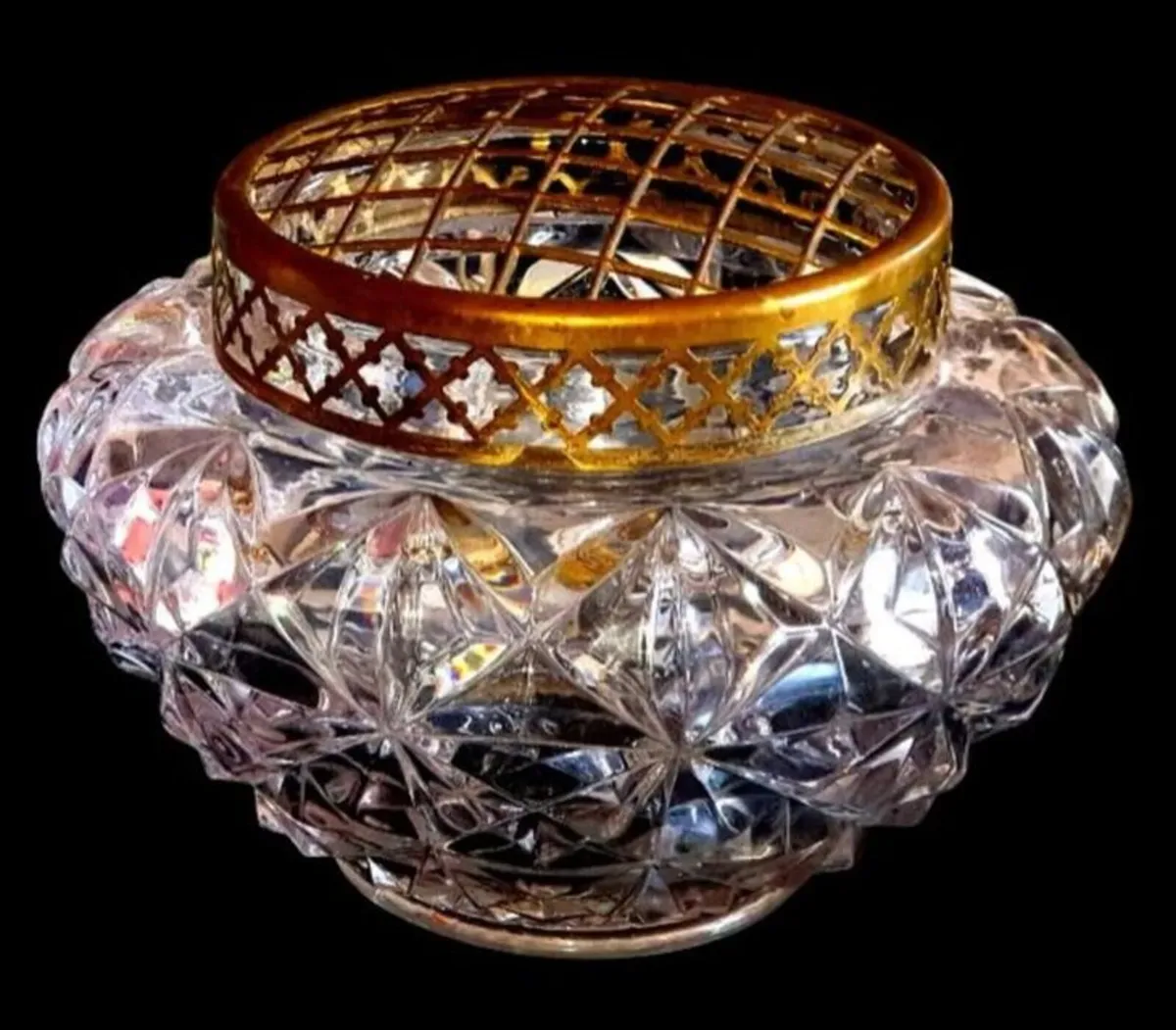Vintage Harrods Heavy Cut Crystal Rose Bowl - Image 3