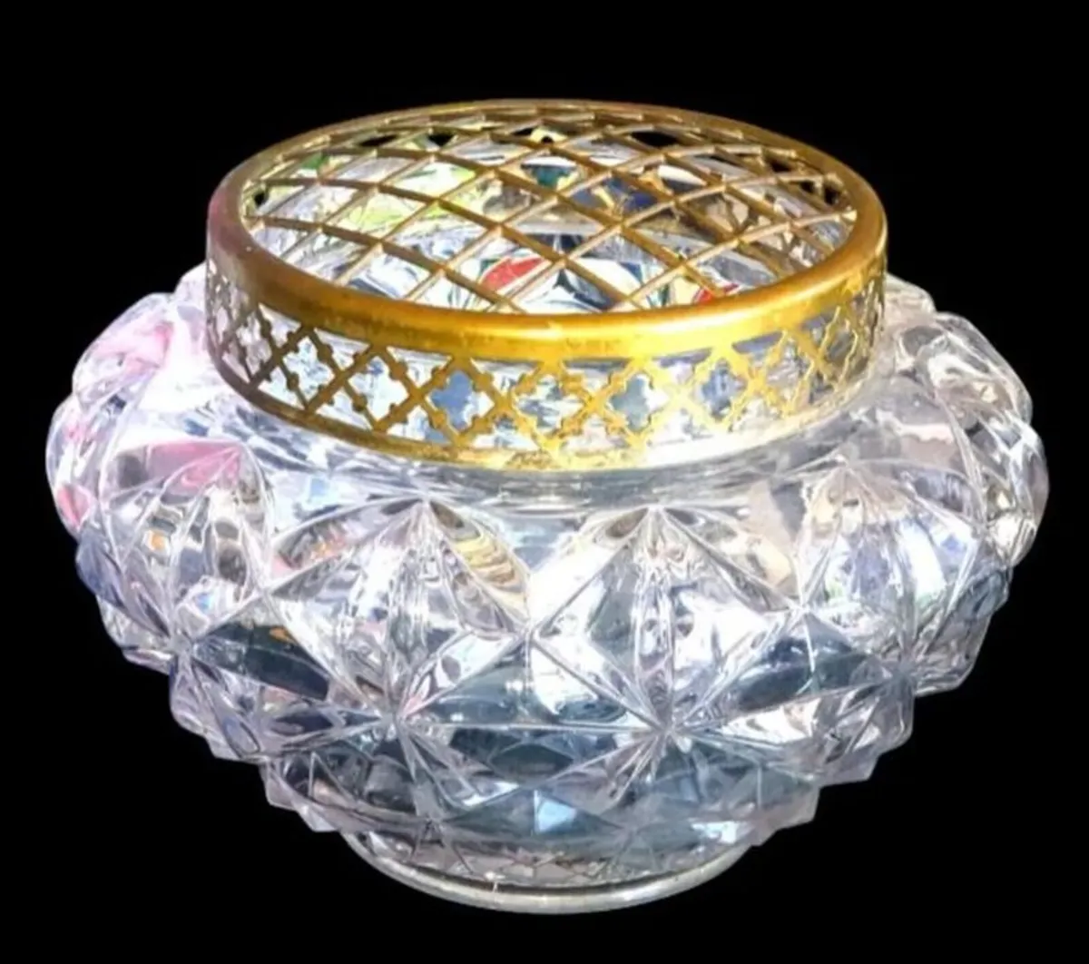 Vintage Harrods Heavy Cut Crystal Rose Bowl - Image 4
