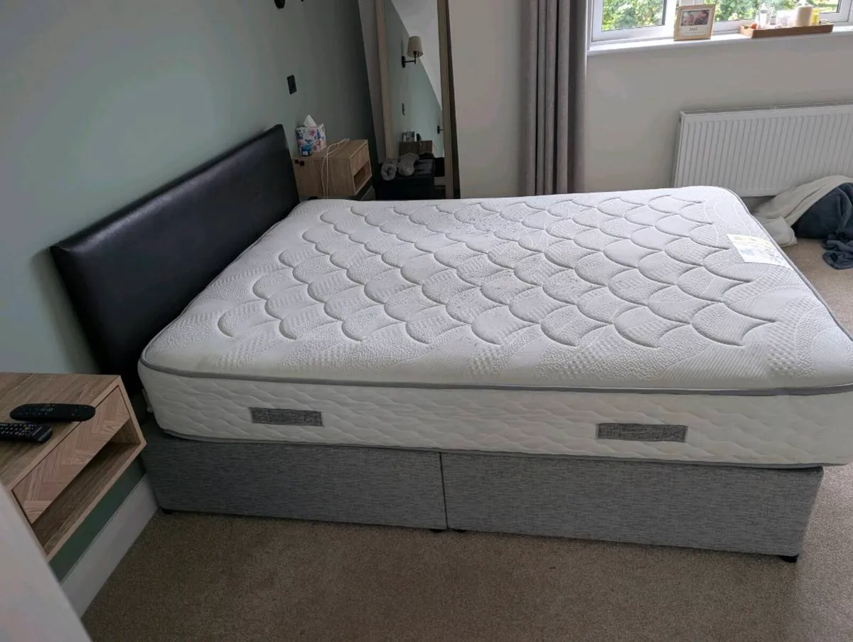 King size bed and mattress - Image 2