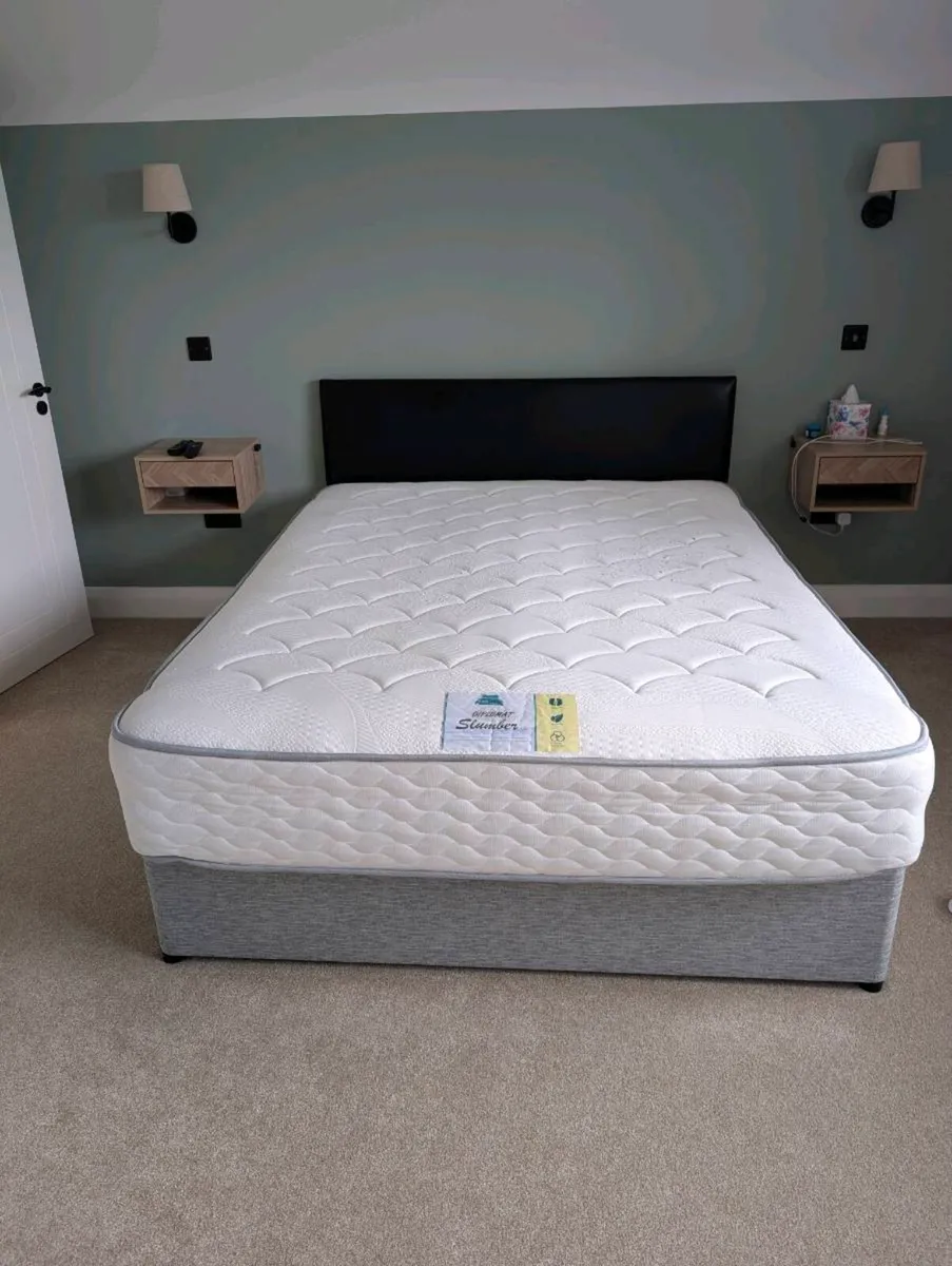 King size bed and mattress - Image 1