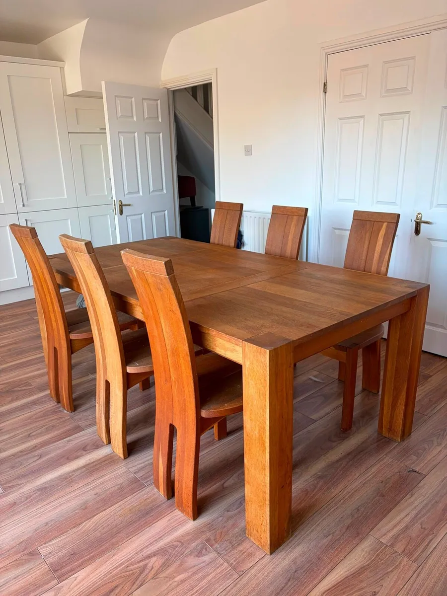 Dining table & 8 chairs with console table - Image 1