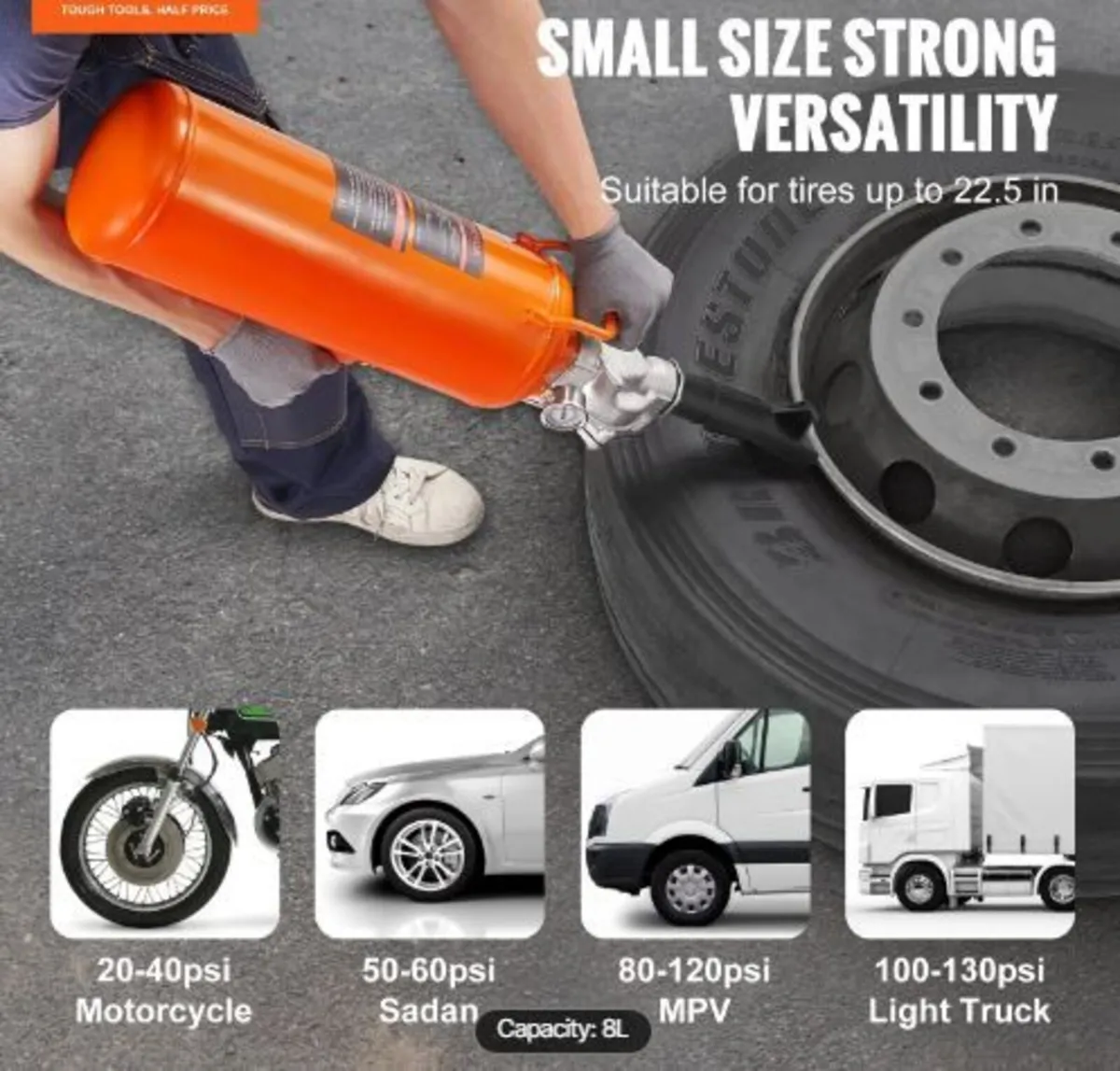 Tire Seater, 2.1 Gal/8 L Air Tire Blaster - Image 2