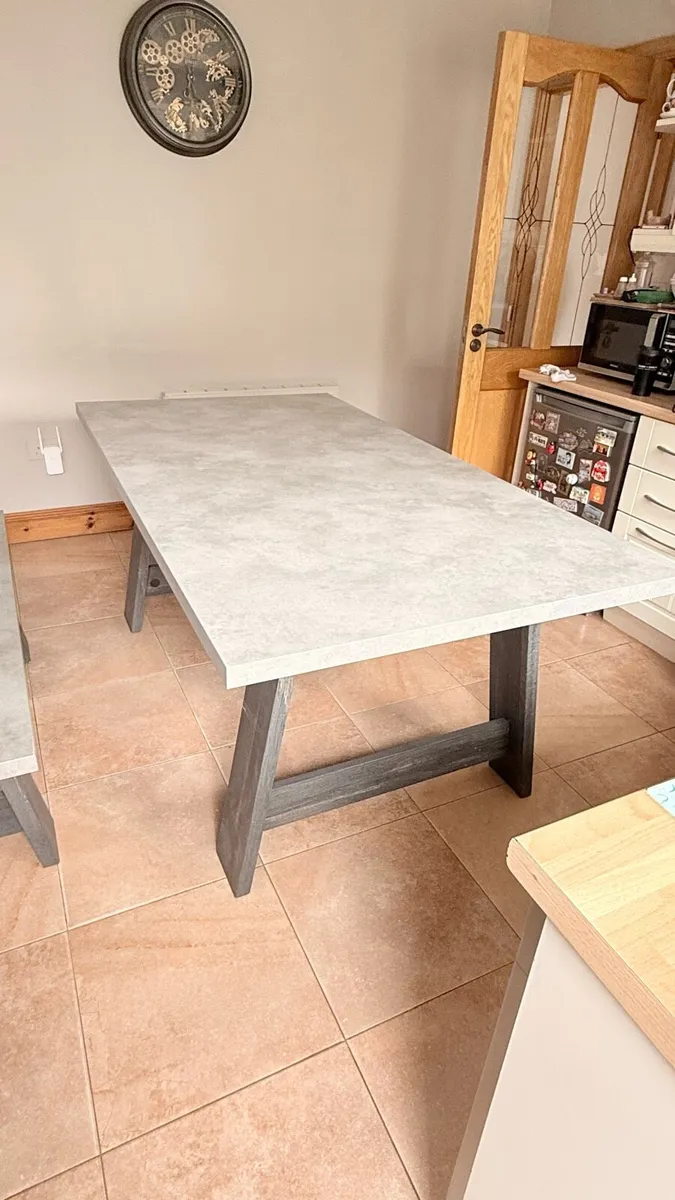 Dining Table with 2 Benches - Image 1