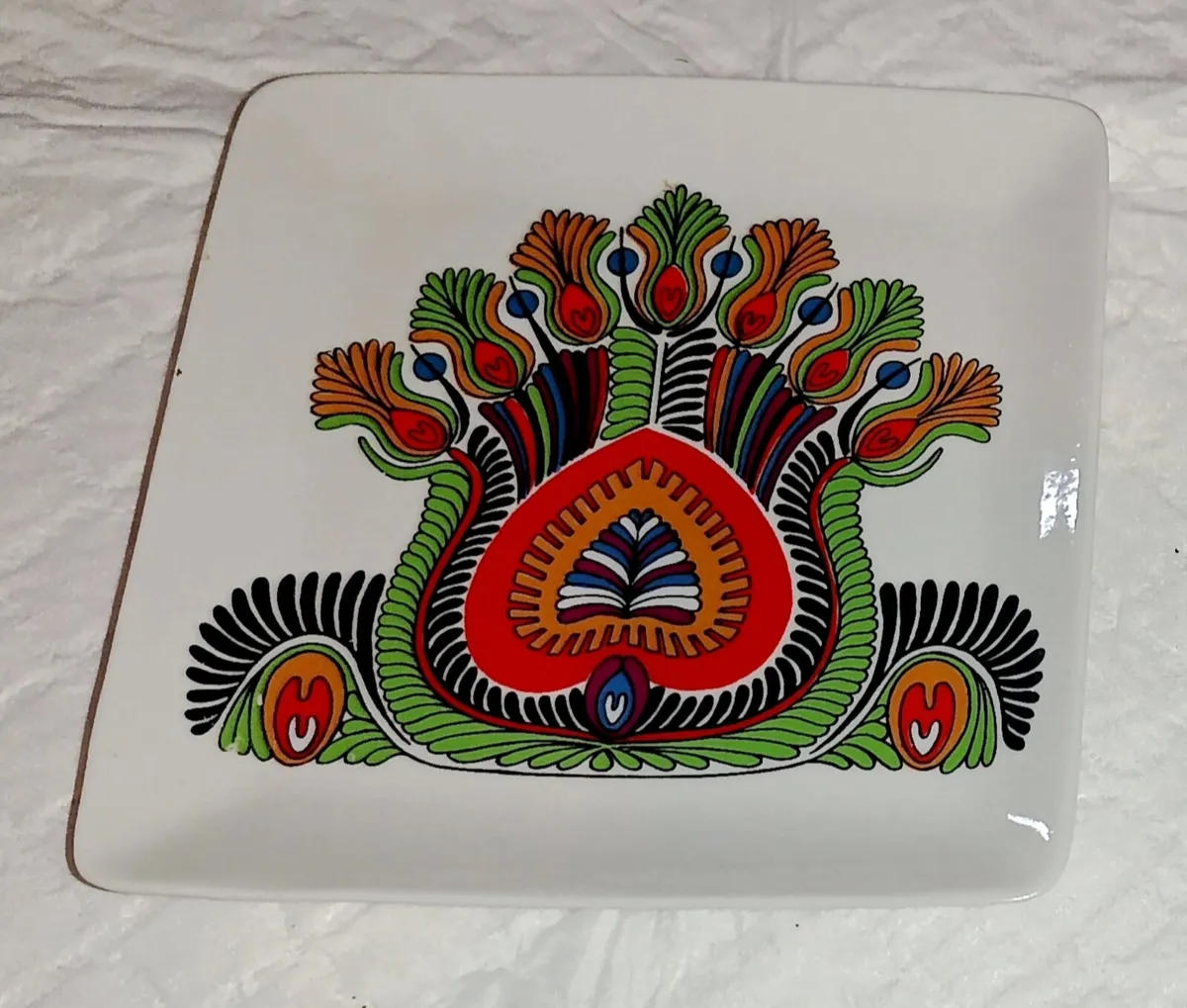 Pair of vintage Peacock plates Hollohaza - Image 2